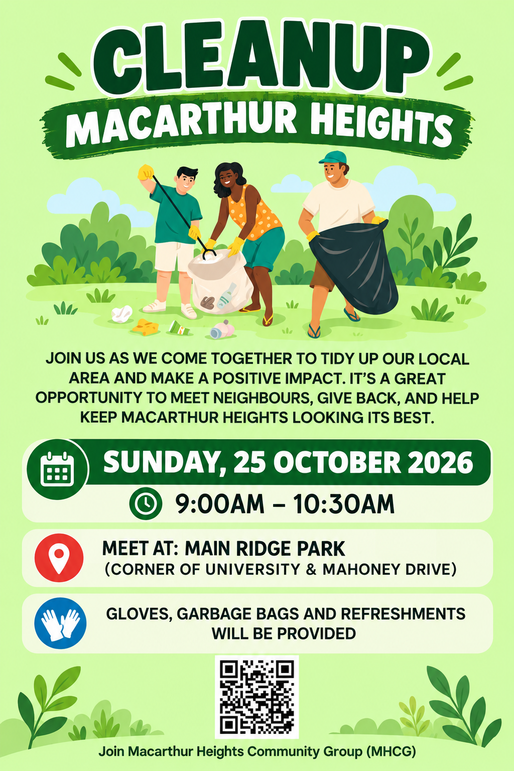 🌿🧹 Macarthur Heights Community Clean-Up Day!